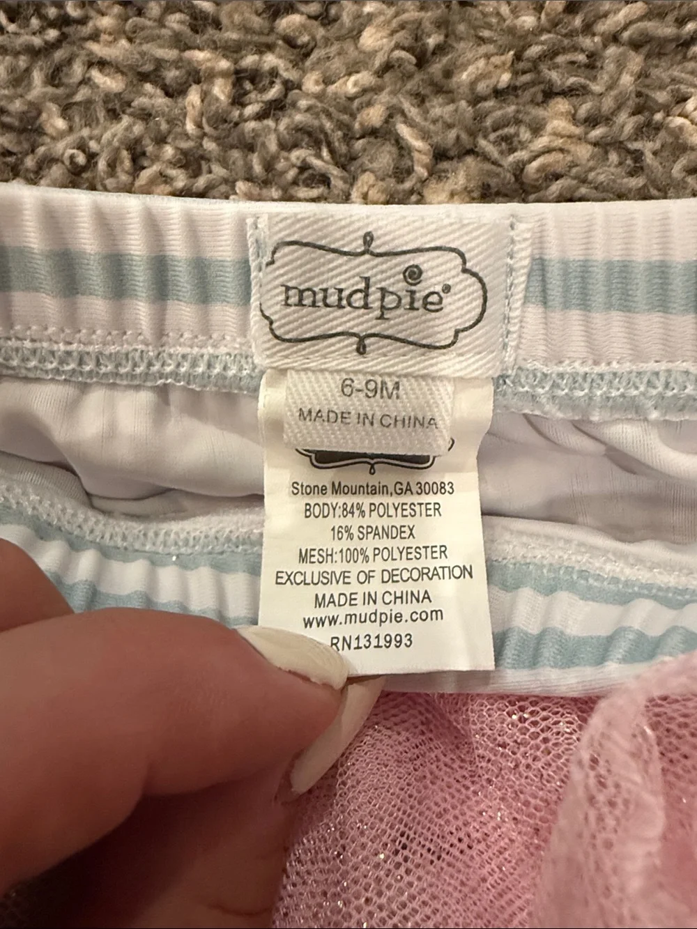 Mud Pie Toddler Mermaid Tutu Swim Set - Light Blue & Pink